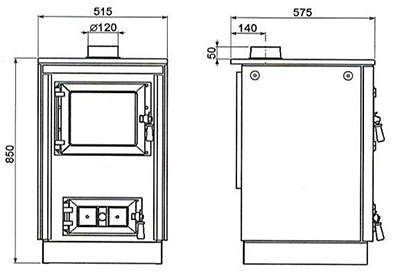 Štedilnik na trda goriva Moravia 9114 - dimenzije štedilnika